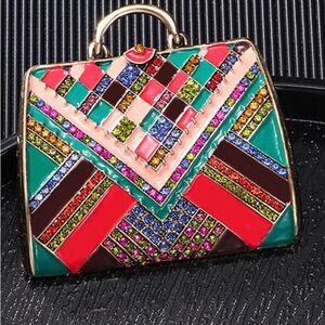 Multicolor Geometric Women Bag Broach
Enamel with metal base